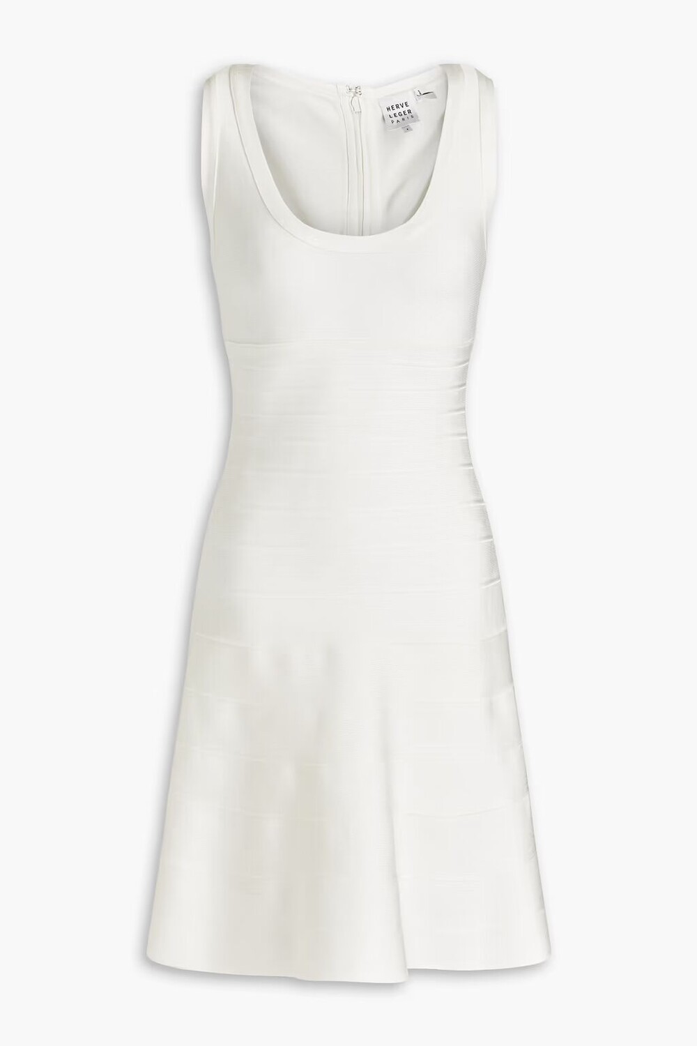 

Платье мини с рифленой повязкой Hervé Léger, цвет Off-white