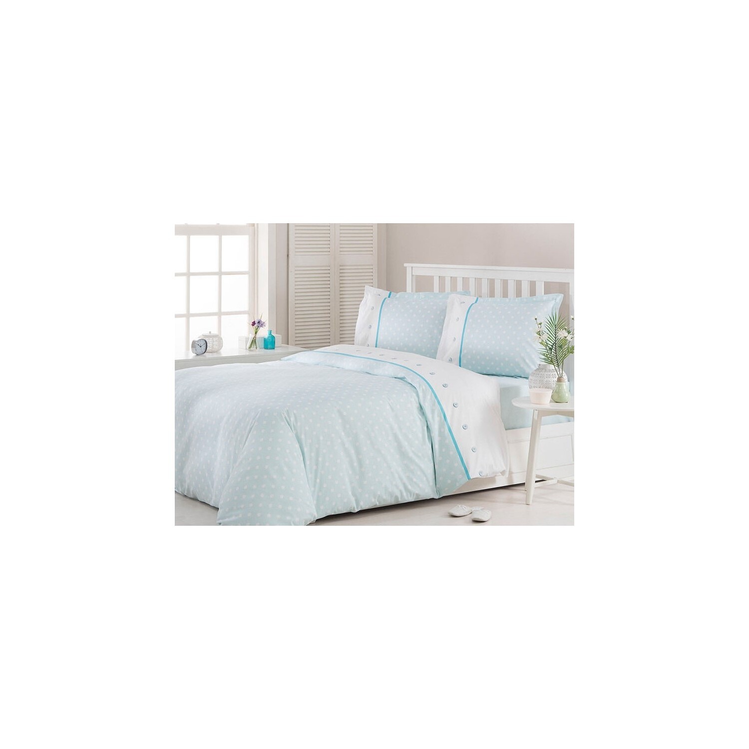 

Özdilek Комплект постельного белья Ranforce Double Water Green Polka