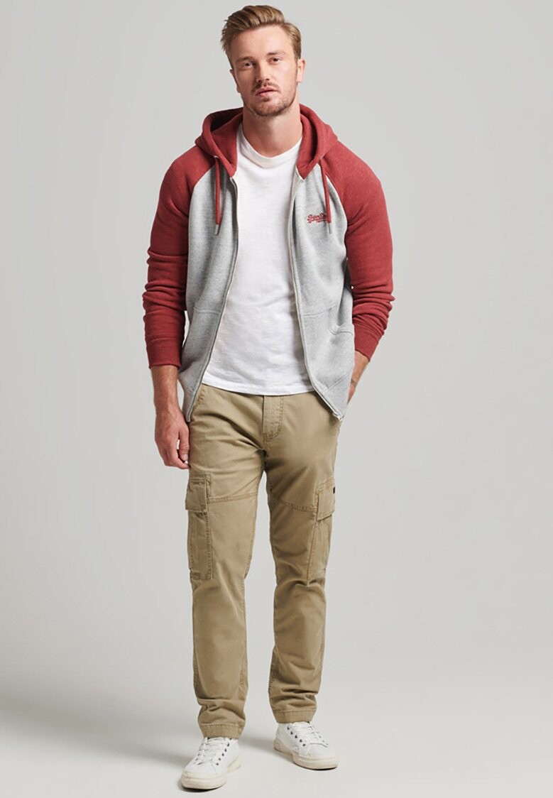 

Толстовка на молнии Superdry Essential, спортивно-серый marl rhubar marl