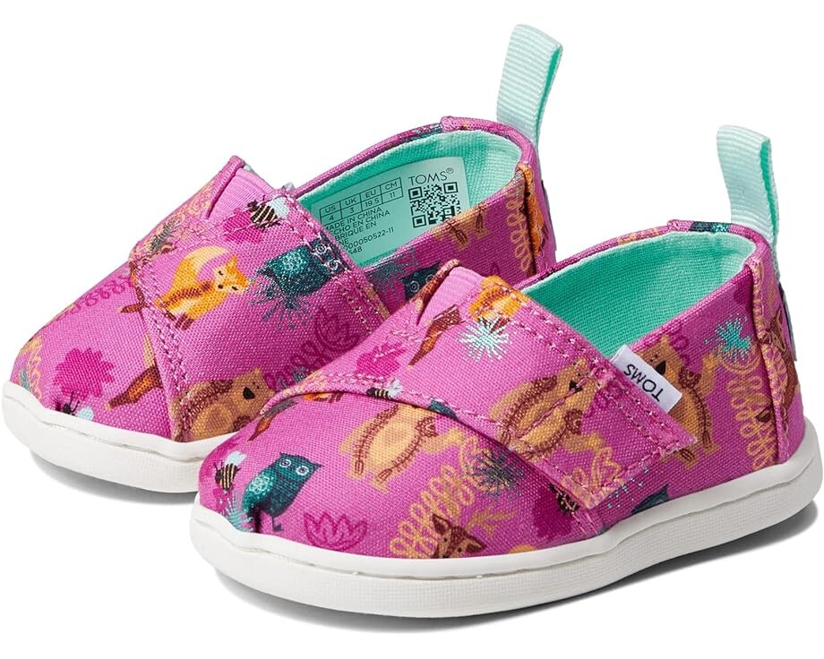 Лоферы Toms Tiny Floral Woodland Foil Print Alpargata, цвет Dark Fuchsia