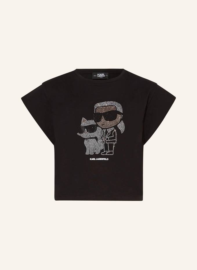 

Укороченная рубашка с драгоценными камнями Karl Lagerfeld, черный
