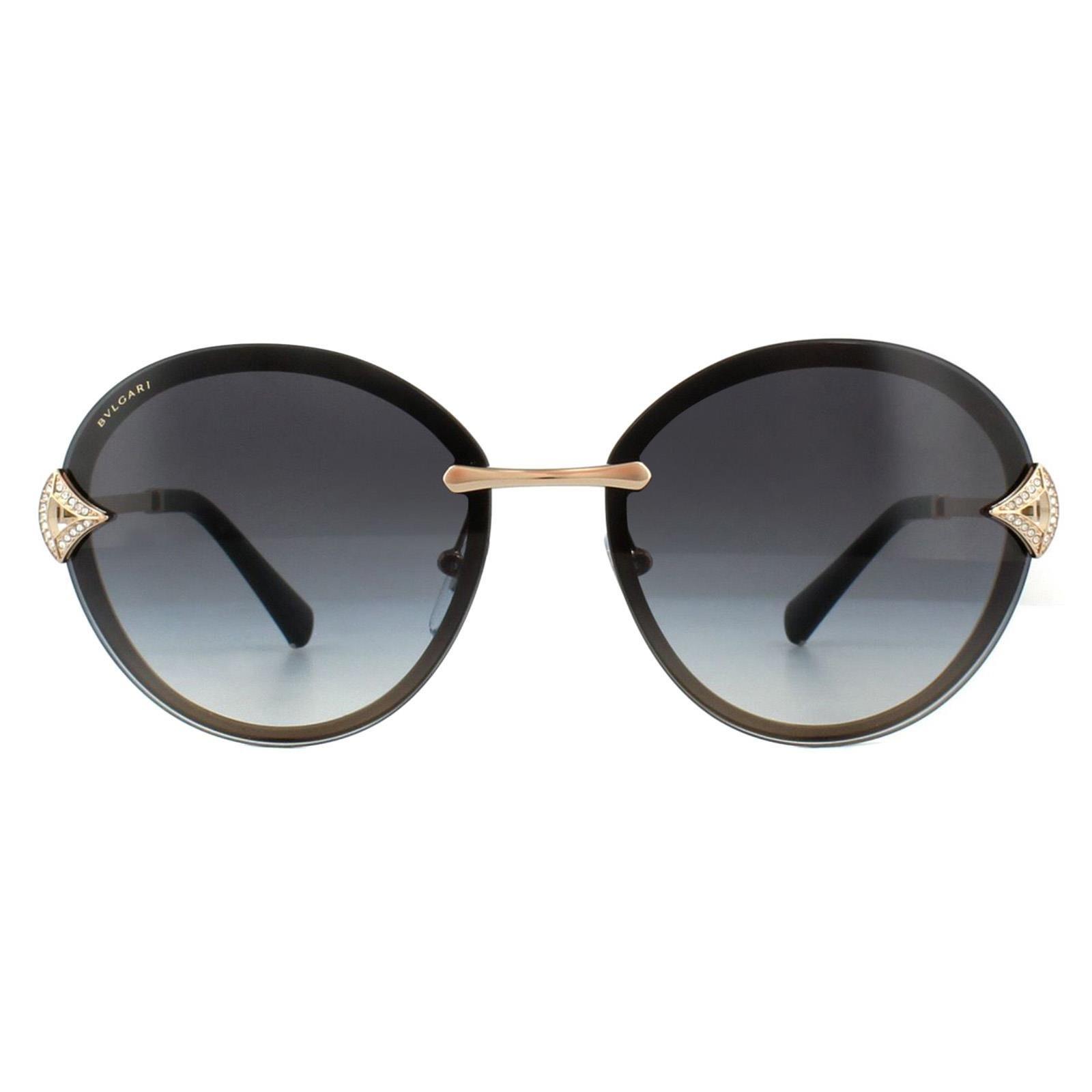 Овальные солнцезащитные очки с градиентом розового, золотого и серого цвета Bvlgari, золото цена и фото