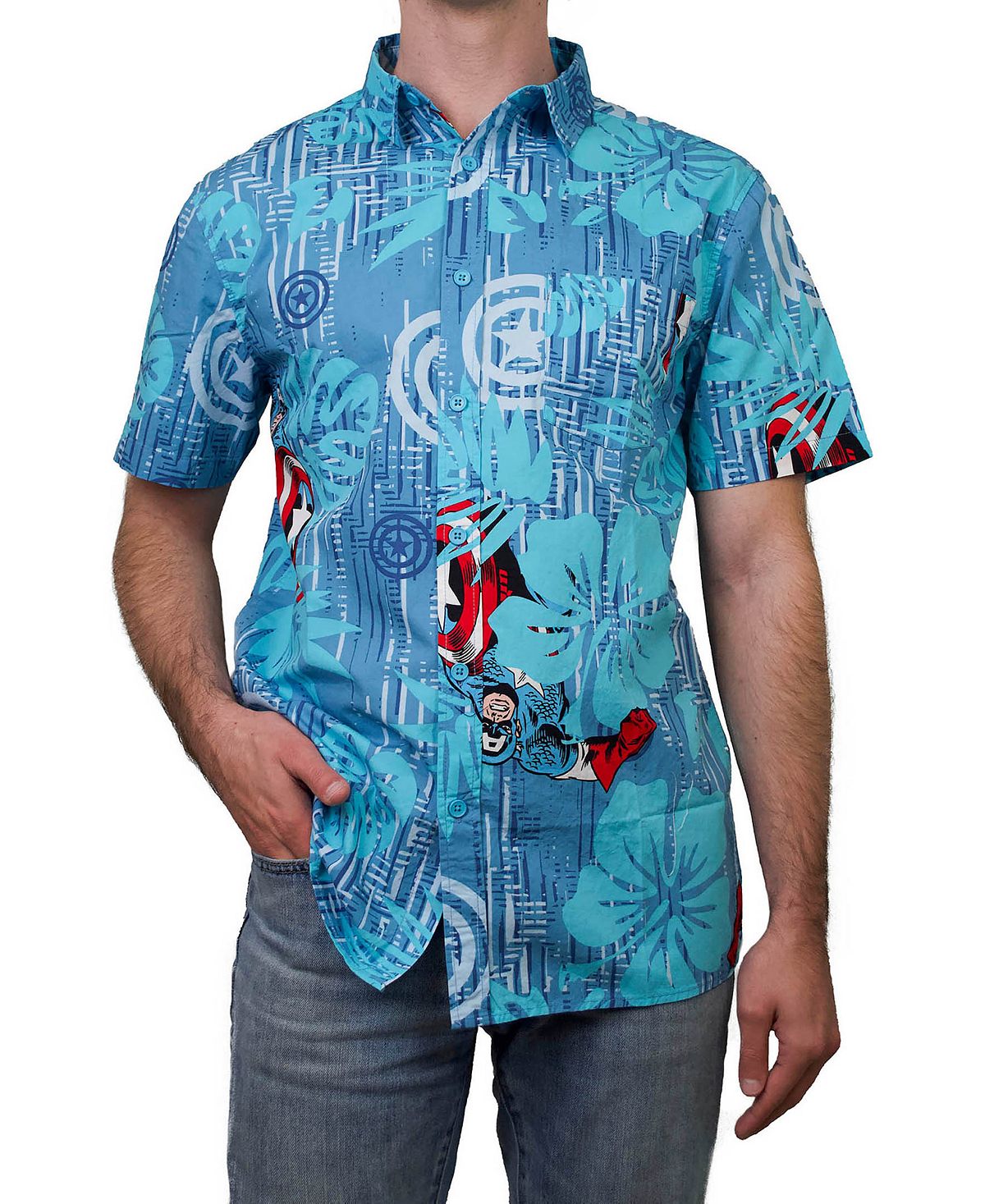 Мужская тканая рубашка с короткими рукавами Cap Island Fifth Sun набор стикеров marvel comics
