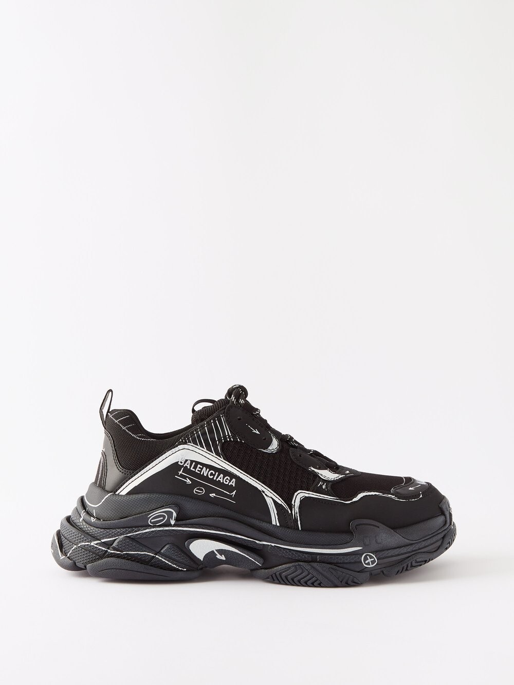 

Кроссовки triple s из искусственной кожи и сетки Balenciaga, черный