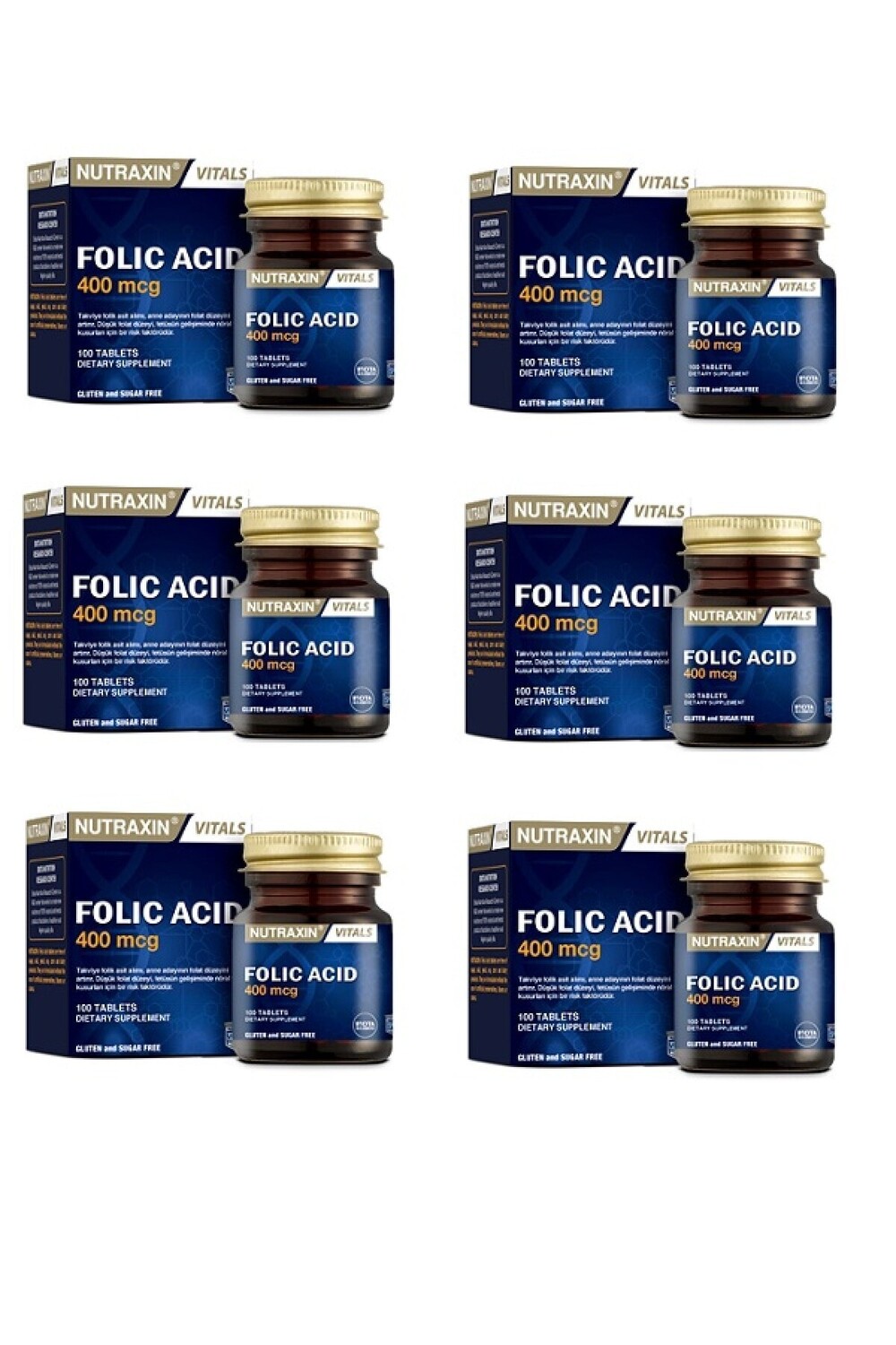 

Nutraxin Фолиевая кислота 100 таблеток X6 штук