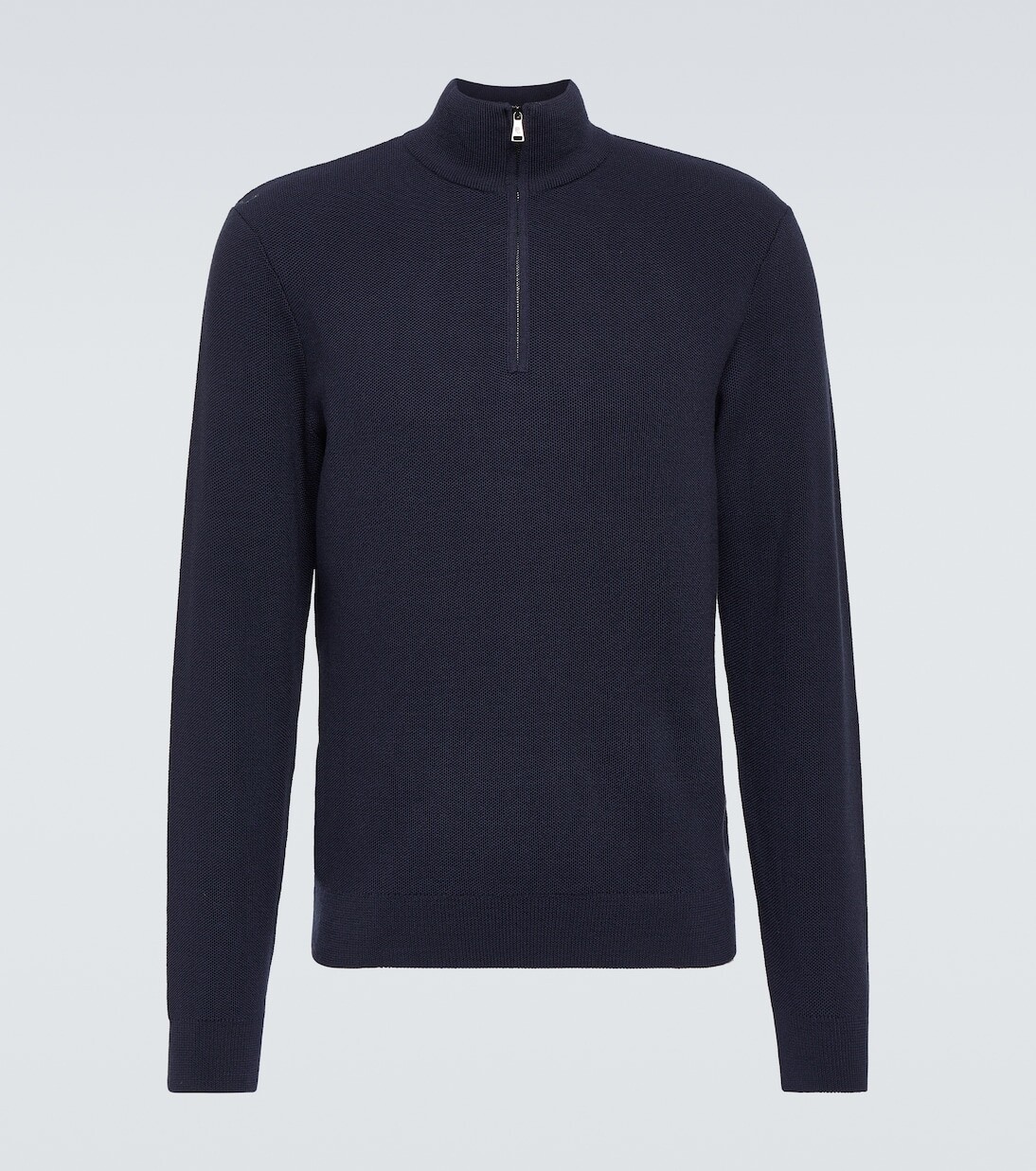 

Шерстяной свитер с полумолнией Ralph Lauren Purple Label, синий
