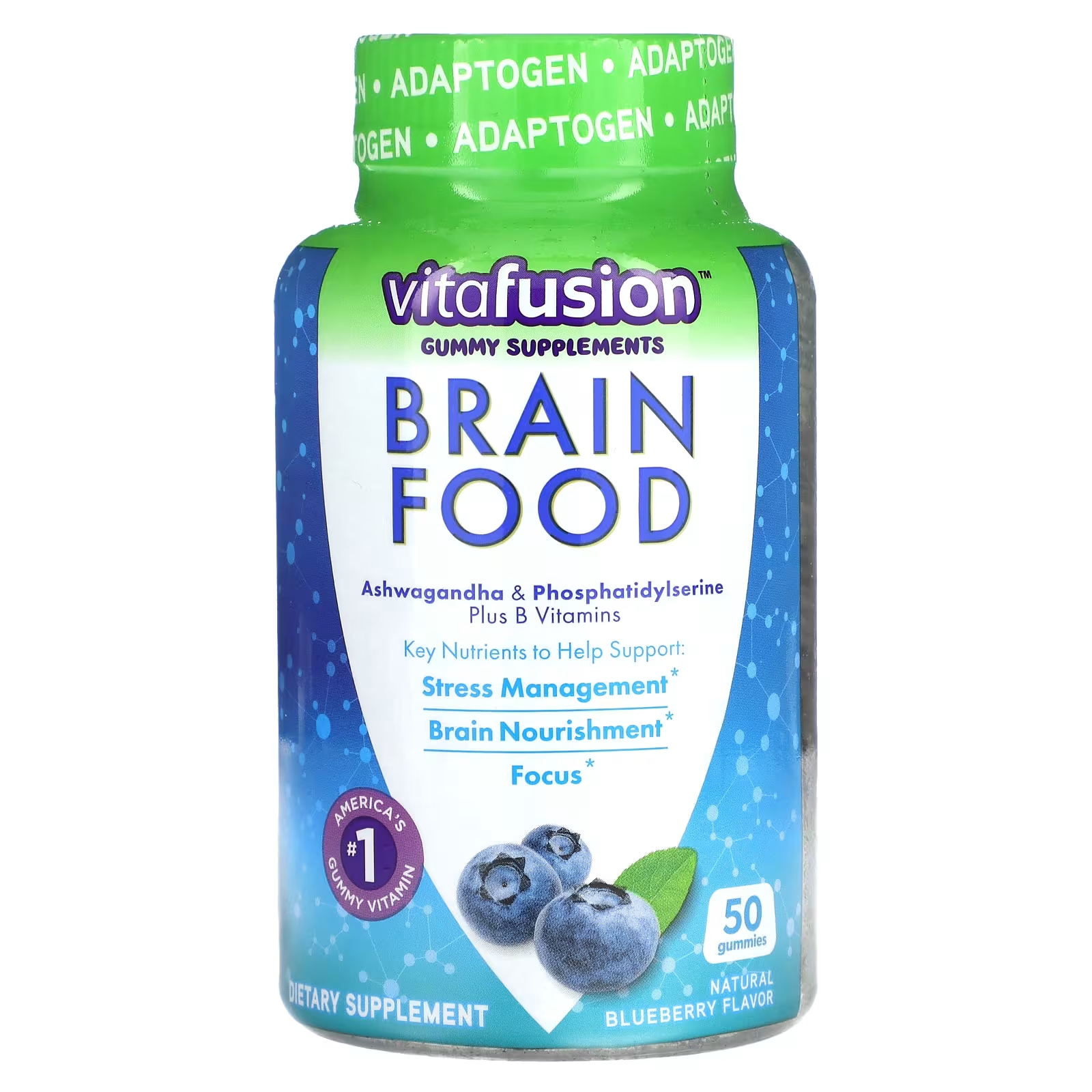 Пищевая добавка VitaFusion для питания мозга с черникой, 50 жевательных конфет пищевая добавка sundown naturals цинк с бузиной высокой эффективности 90 жевательных таблеток