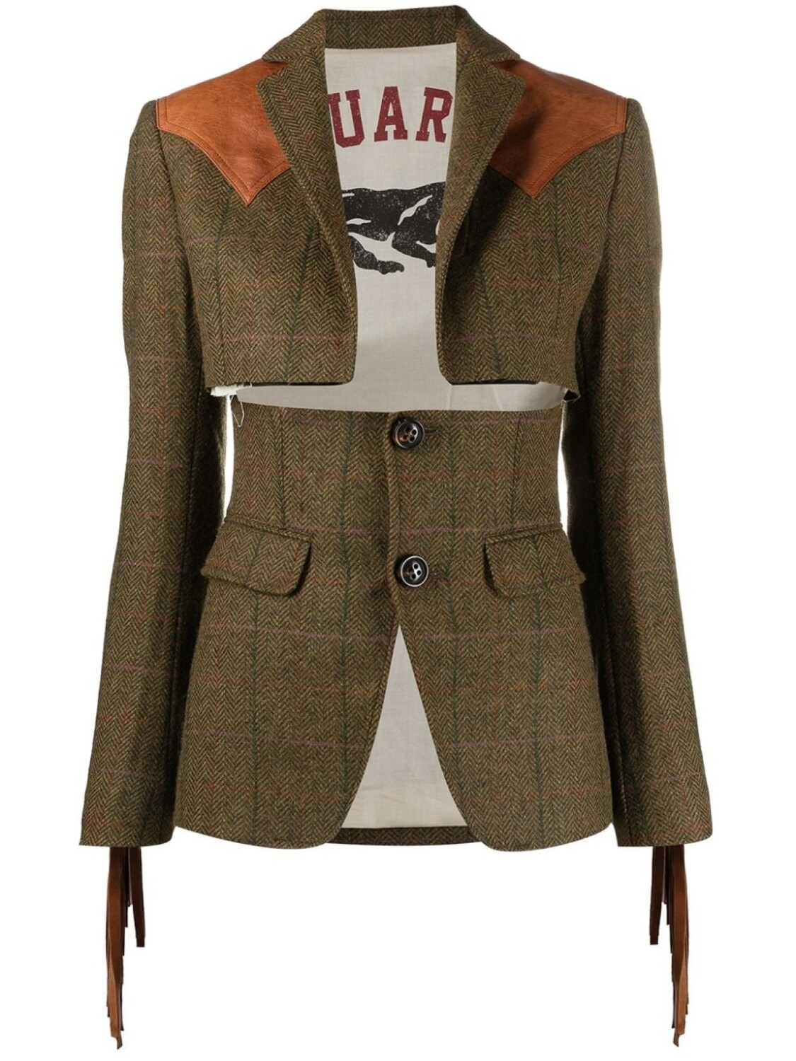 

Пиджак с вырезом Dsquared2, зеленый