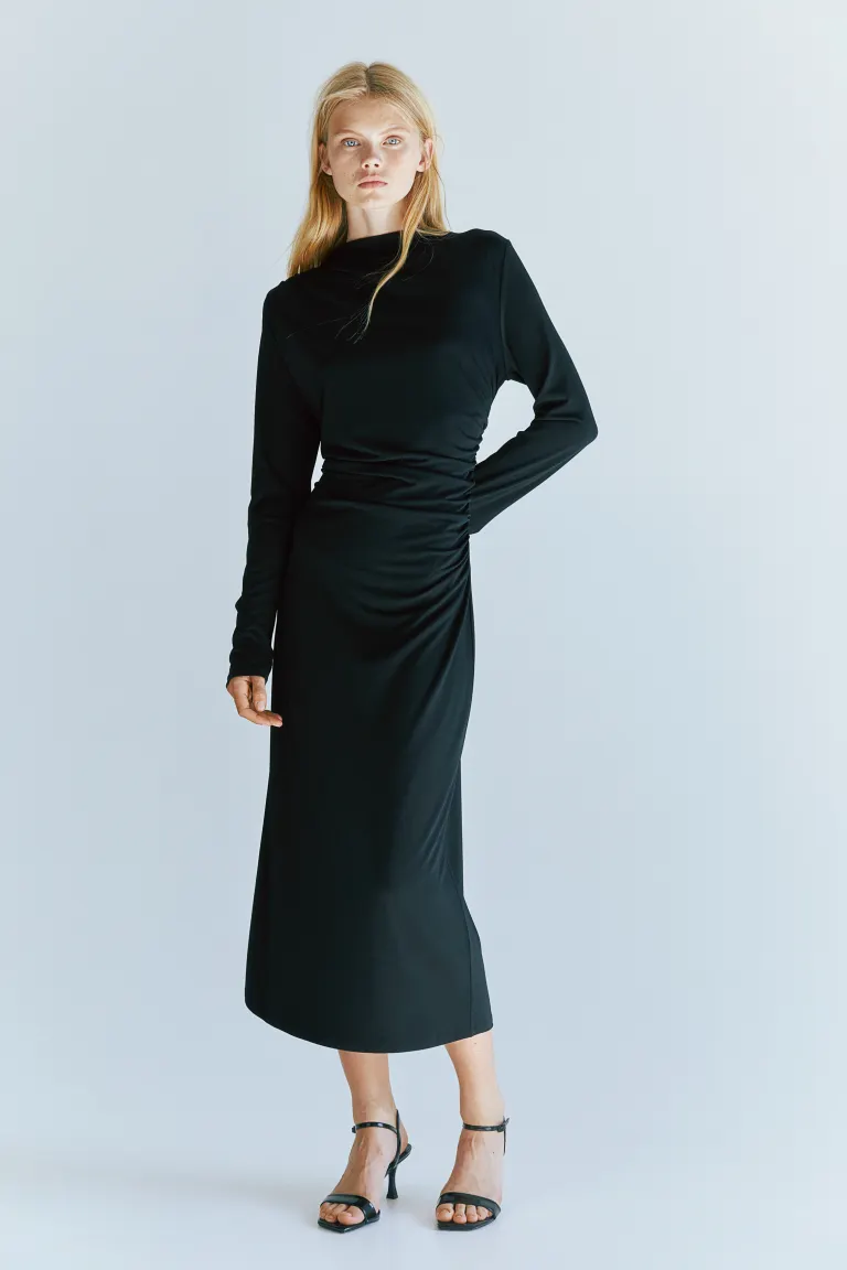

Платье из джерси с драпировкой H&M, черный