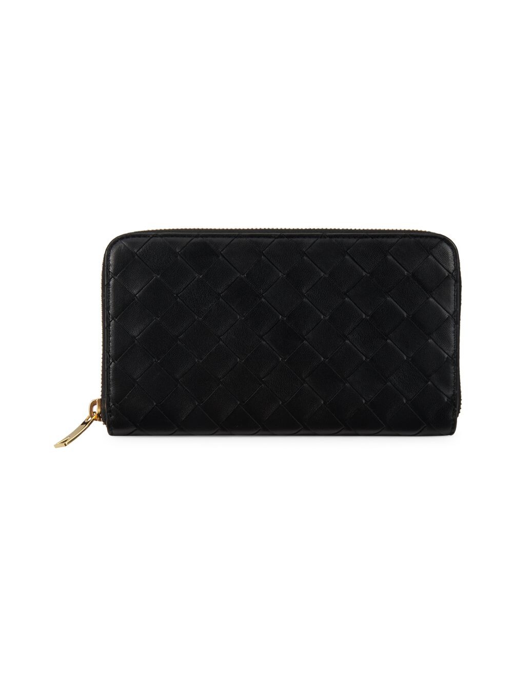 

Кожаный кошелек на молнии Intrecciato Bottega Veneta, черный