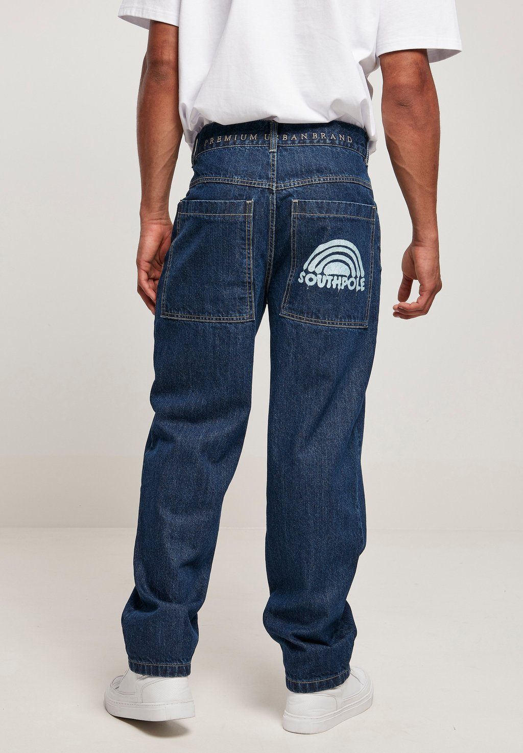Мешковатые джинсы, темно-синий, стираный Southpole Spray Logo Southpole