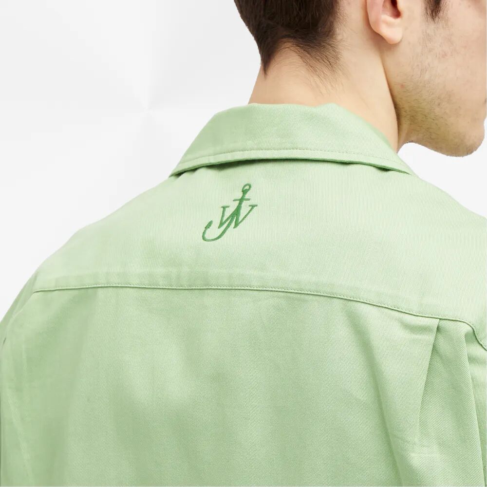 Jw Anderson Отпускная рубашка с принтом POL, зеленый
