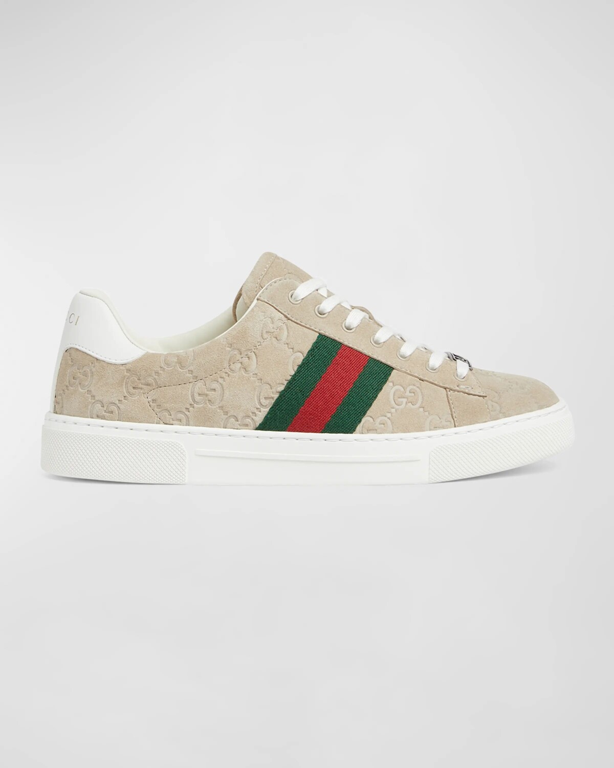 

Замшевые низкие кеды Ace Web GG Gucci, цвет Oatmeal Oat