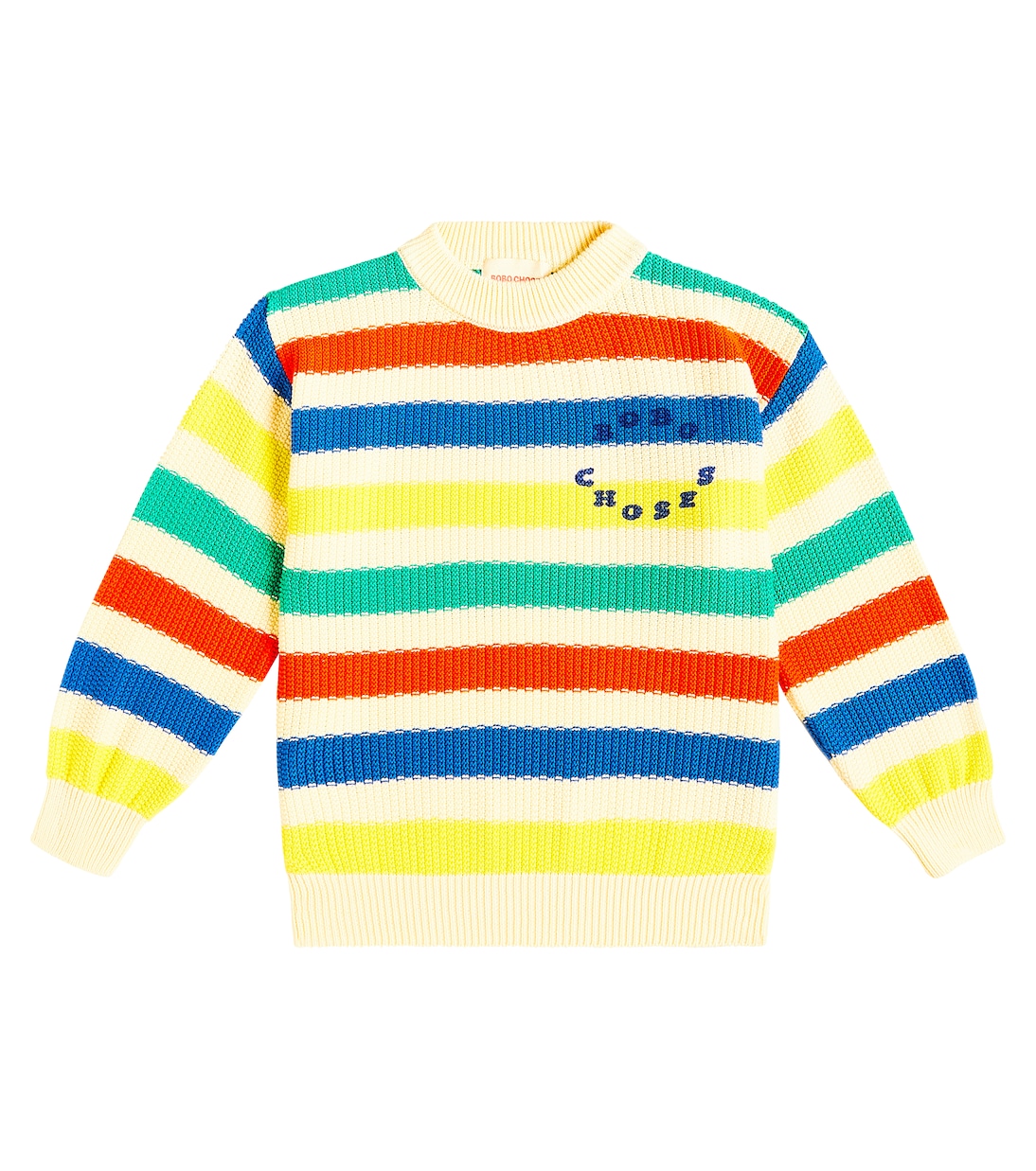 Полосатый хлопковый свитер Bobo Choses, мультиколор