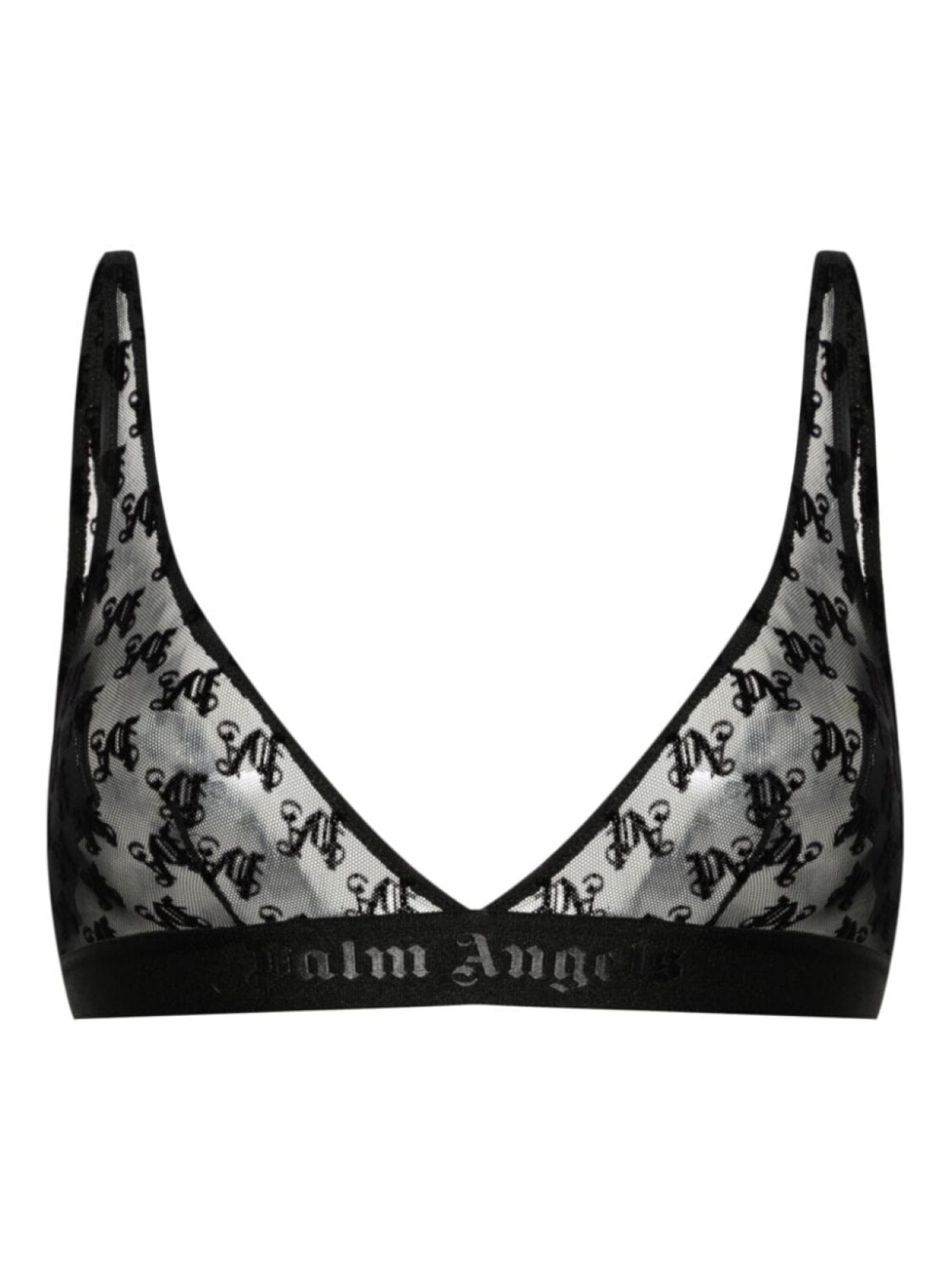 

Palm Angels кружевной бюстгальтер с жаккардовым логотипом, черный