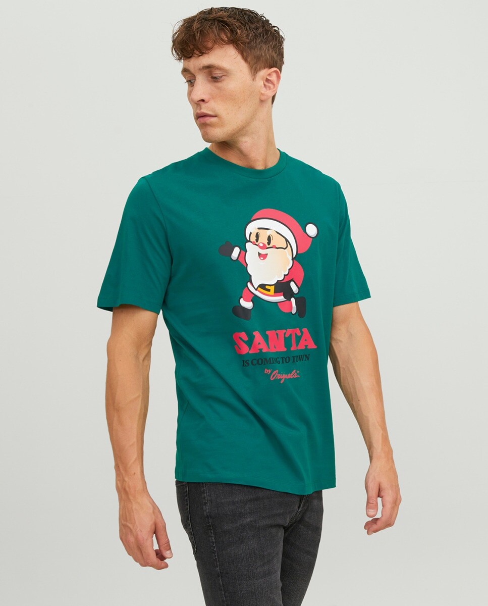 

Мужская рождественская футболка Jack & Jones, бирюзовый