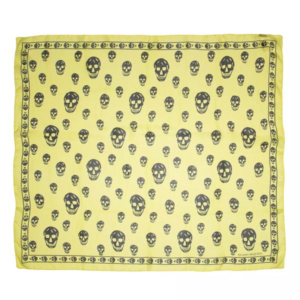 Шарф skull scarf 104x120 yellow / Alexander Mcqueen, желтый шарф alexander mcqueen biker skull scarf черный