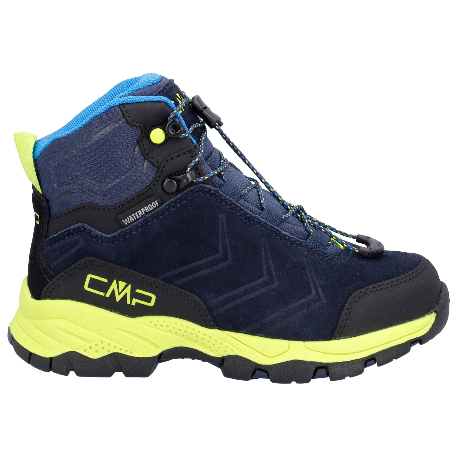Ботинки для прогулки Cmp Kid's Melnick Mid WP, цвет Black Blue/Lime