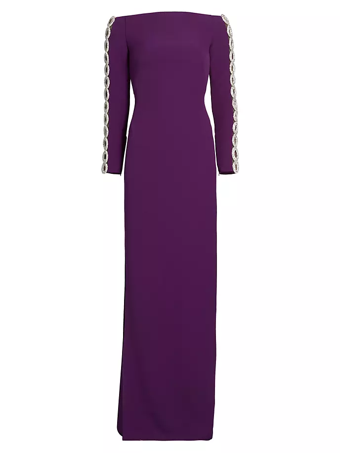 

Платье Maimie из крепа и кристаллов с цепочкой Safiyaa, цвет currant with crystal