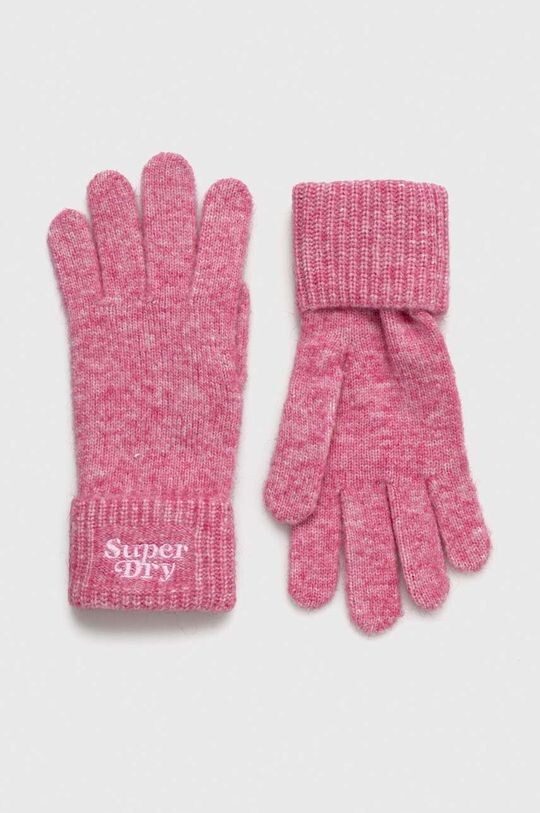 

Перчатки из смесовой шерсти Superdry, розовый
