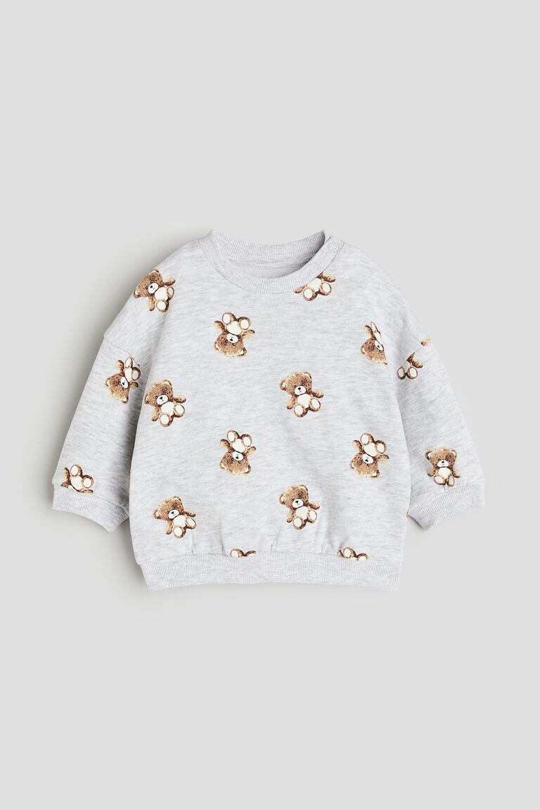 

Хлопковая толстовка H&M, серый