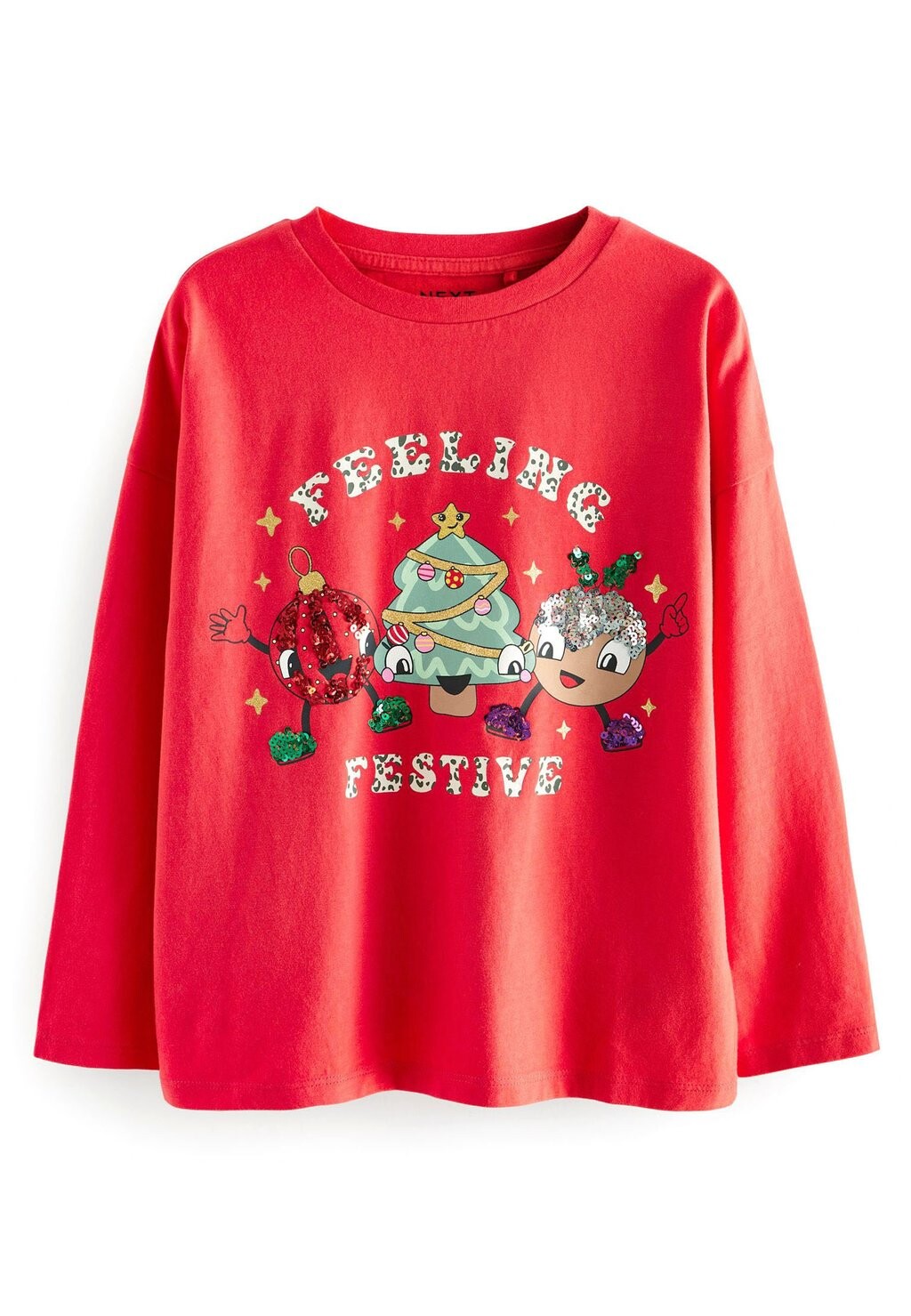 

Футболка с длинными рукавами Sequin Christmas Next, цвет red novelty character