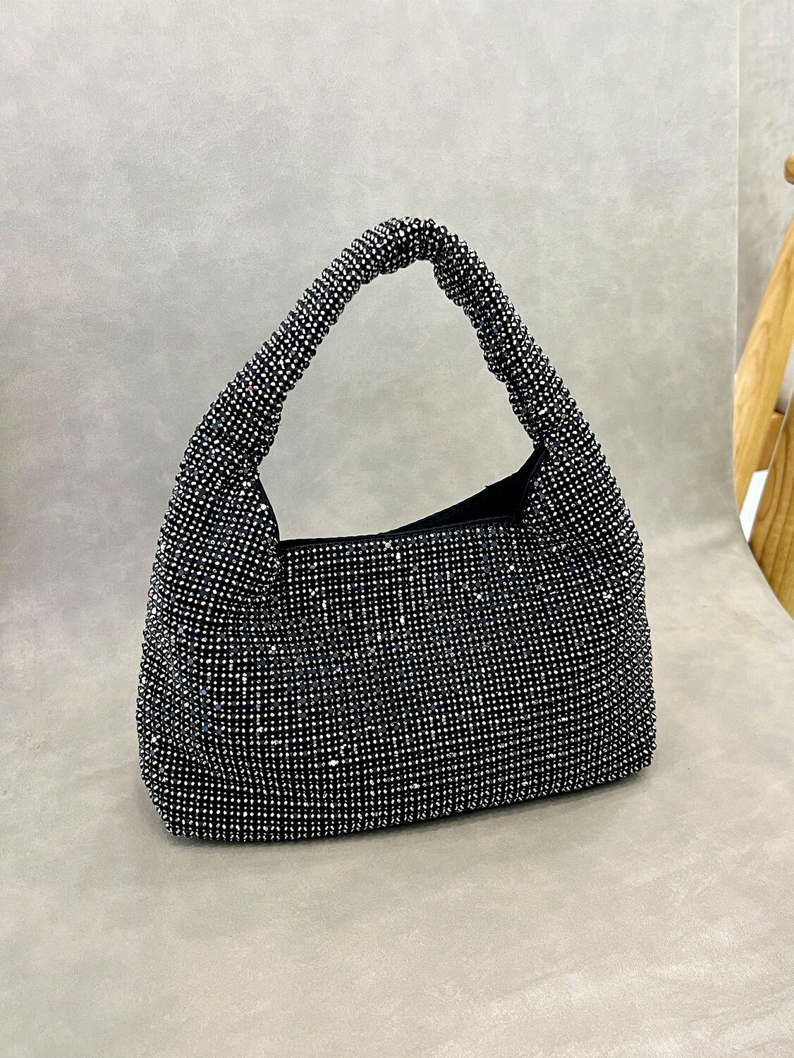 

Сумочка Bling Rhinestone с узлом для вечернего наряда, черный