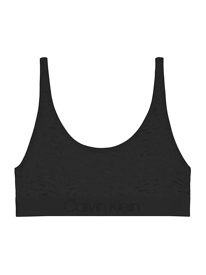 

Бюстгальтер без косточек с кружевным логотипом Calvin Klein, черный