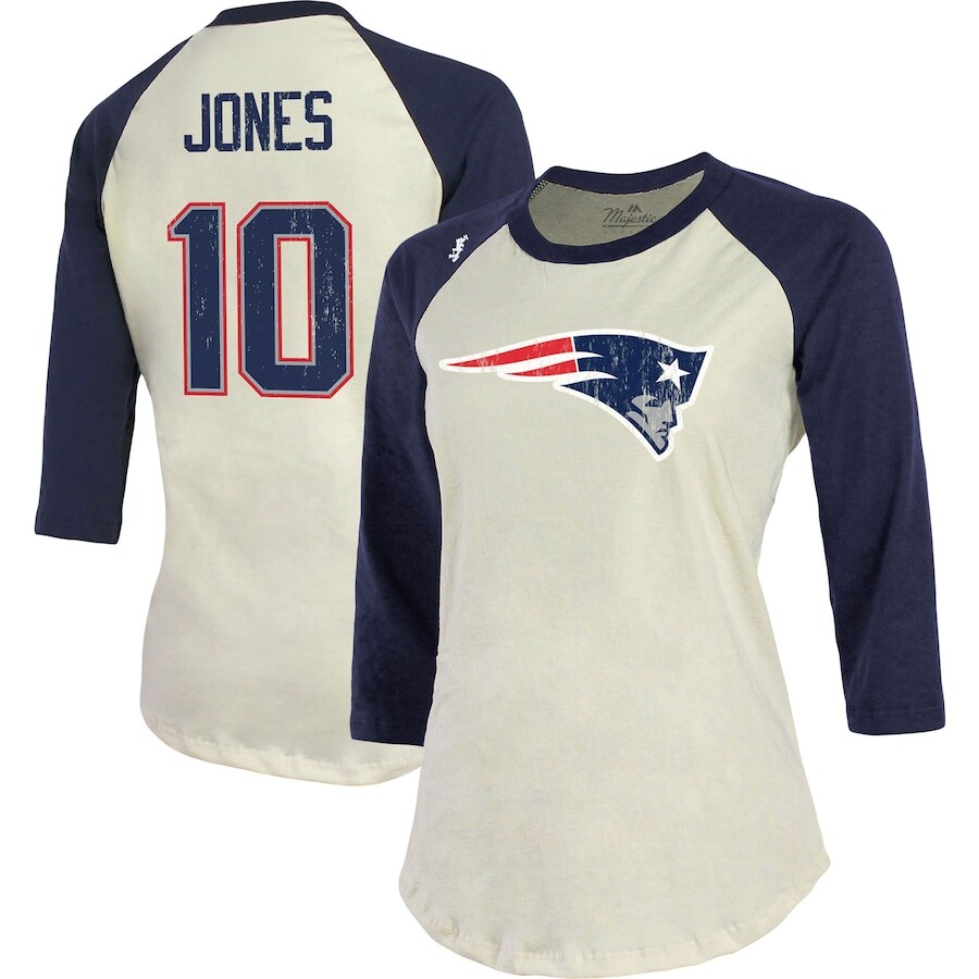 

Футболка с именем и номером Majestic Threads New England Patriots, кремовый