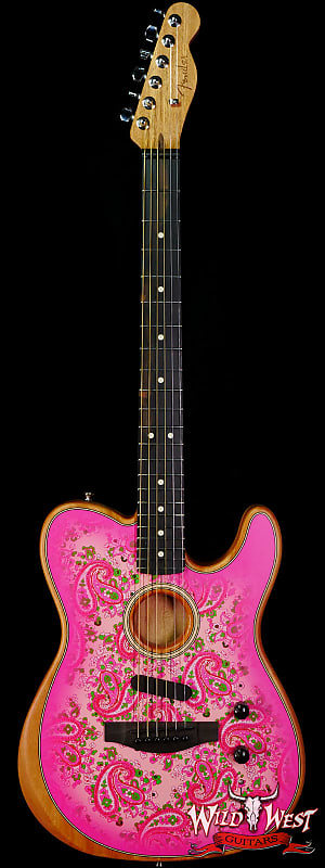Акустическая гитара Fender American Acoustasonic Telecaster Ebony Fingerboard Pink Paisley 5.00 LBS US211488A электрогитара fender american acoustasonic telecaster 2023 black