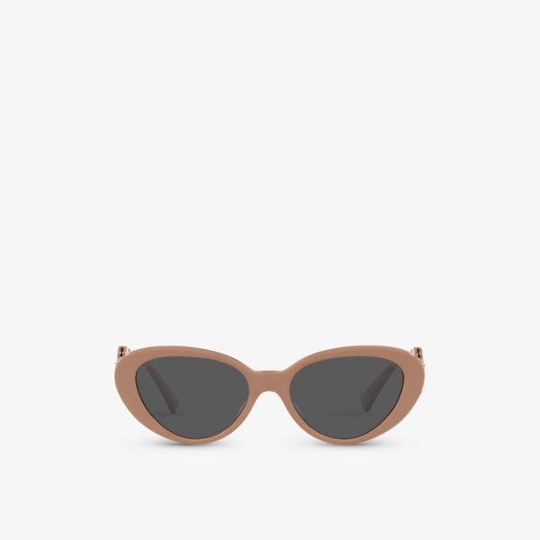 Ve4433u солнцезащитные очки из ацетата с кошачьим глазом и медальоном Versace, коричневый подвеска с голубым кошачьим глазом лагуна позолота с родированием