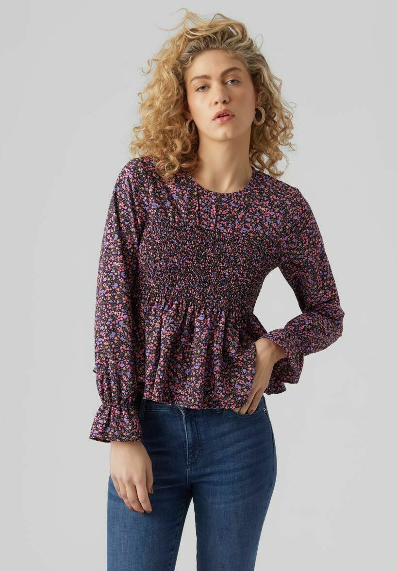 

Блузка Vero Moda, черный/темно-фиолетовый