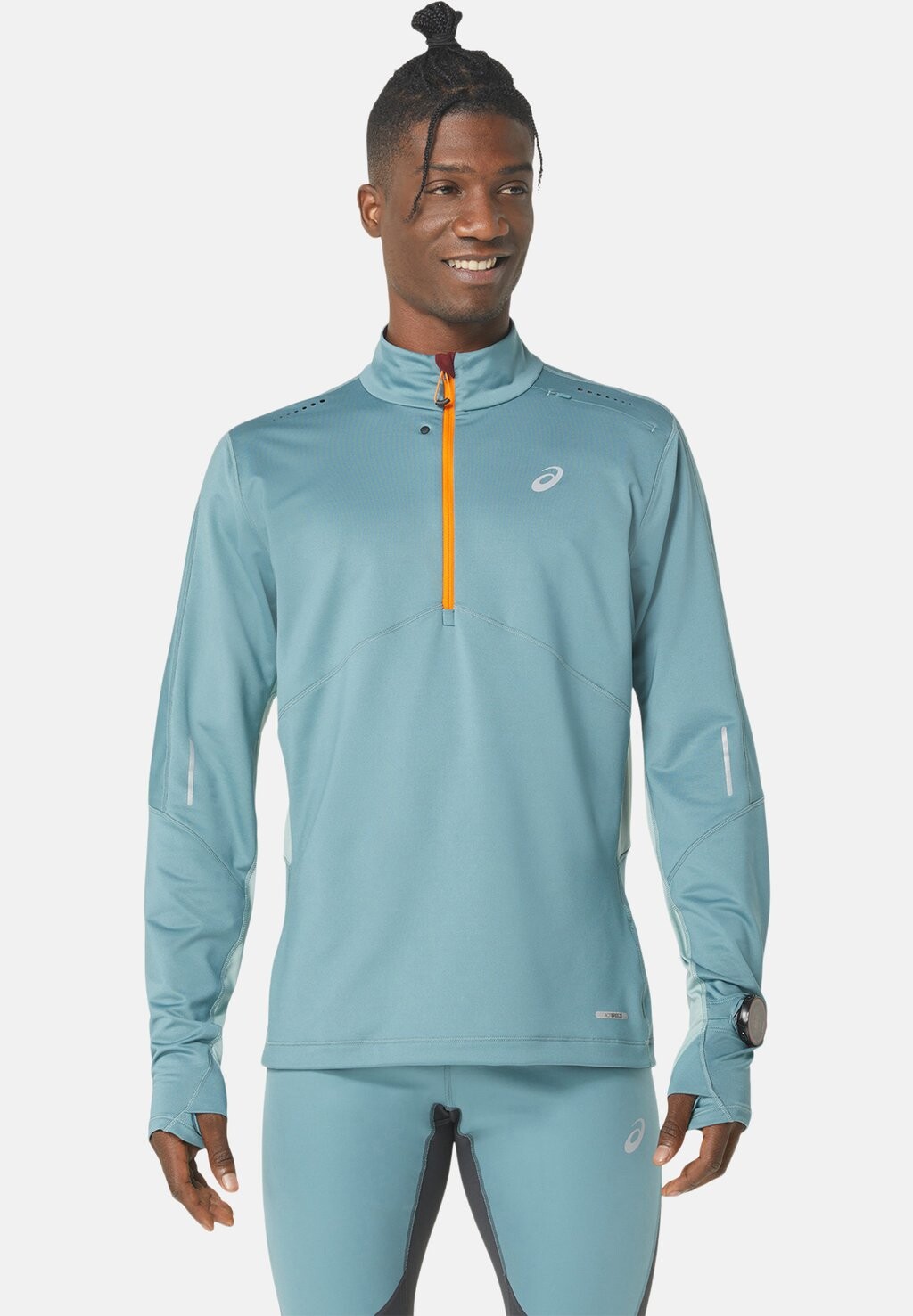 

футболка с длинными рукавами Winter Run 1/2 Zip Midlayer ASICS, цвет foggy teal ocean haze