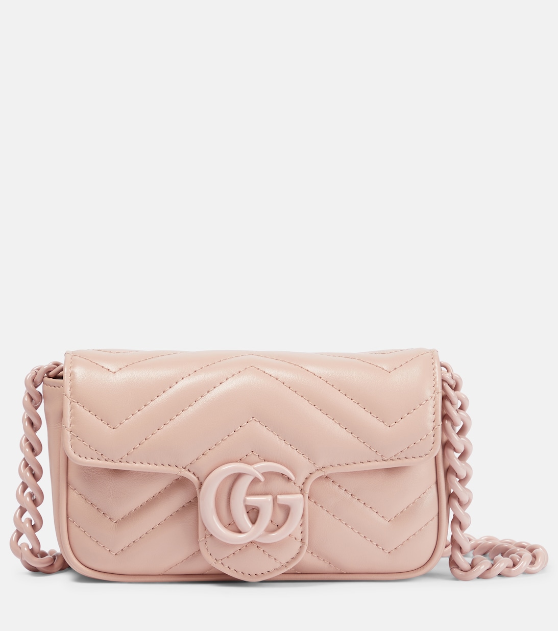 

Кожаная поясная сумка GG Marmont Gucci, розовый