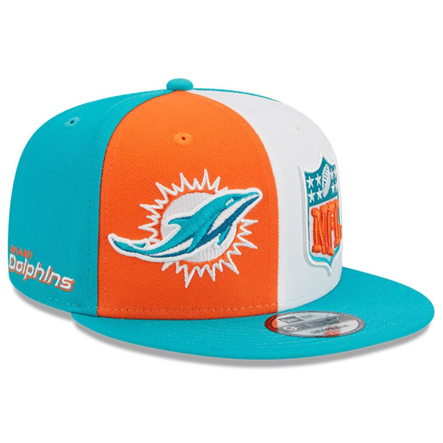 

Мужская кепка New Era Orange/Aqua Miami Dolphins 2023 Sideline 9FIFTY Snapback