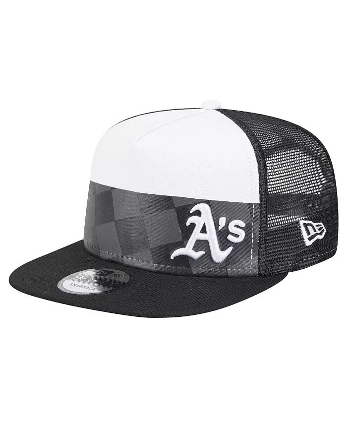 

Мужская черная кепка Snapback Oakland Athletics Checkmate Trucker 9FIFTY Snapback New Era, черный