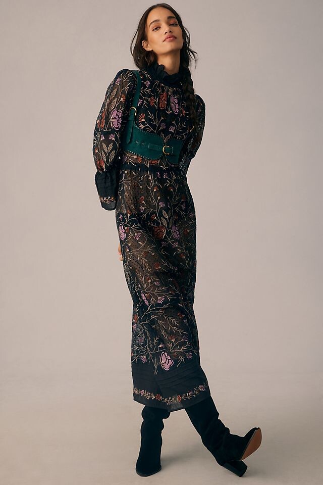 

Длинное прозрачное платье Antik Batik Ari, черный мотив