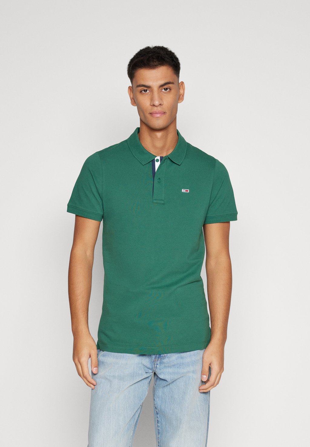 

Рубашка-поло Slim Placket Tommy Jeans, цвет court green