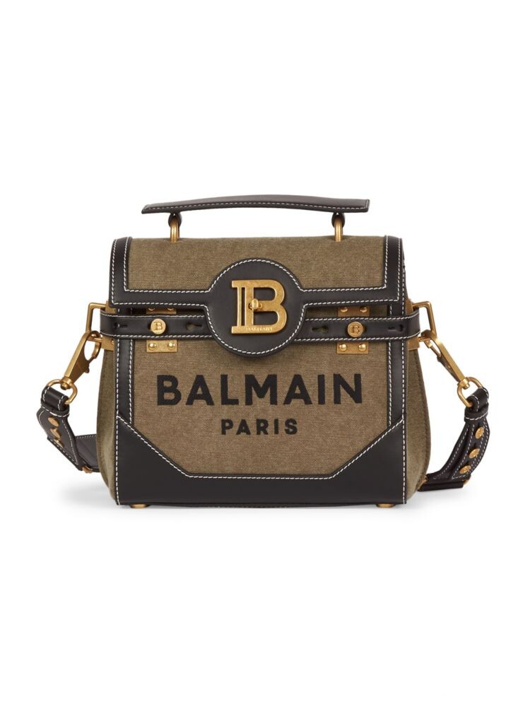 

Сумка B Buzz 23 из ткани и кожи с ручкой сверху Balmain, коричневый
