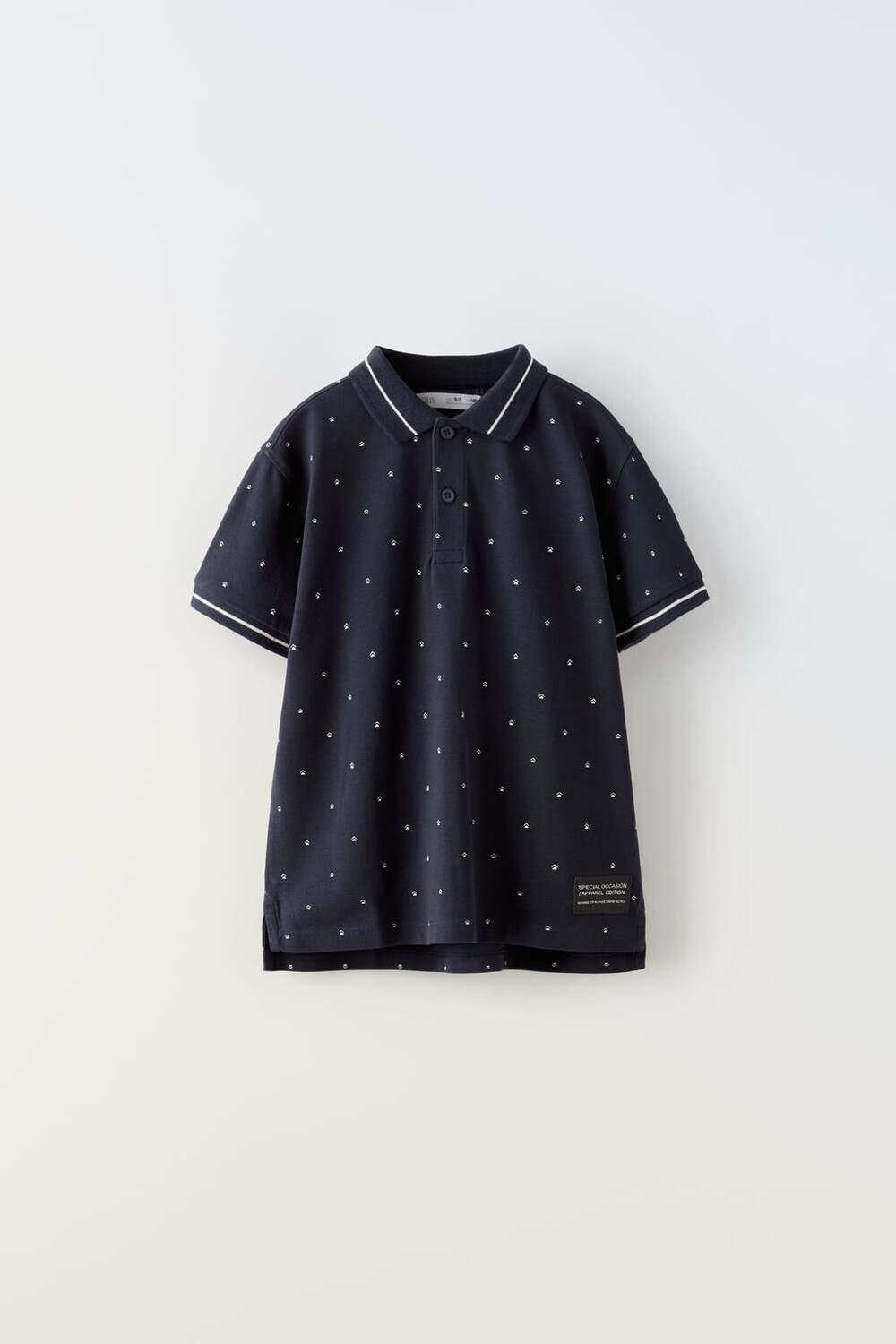 

Рубашка поло с принтом ZARA, темно-синий