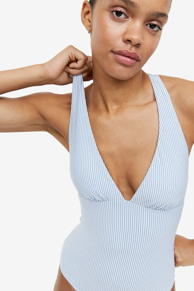 

Цельный купальник с мягкими чашками H&M, синий