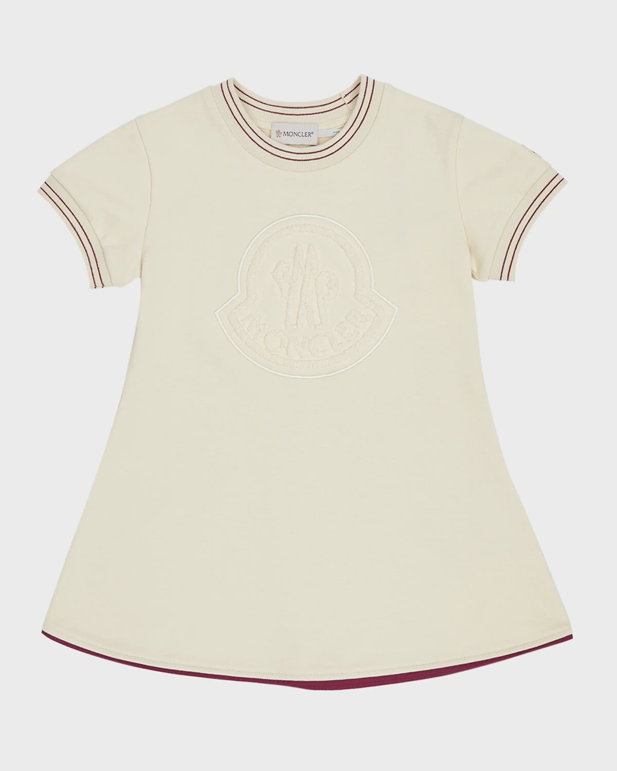

Флисовое платье с тисненым логотипом для девочек Moncler, цвет White
