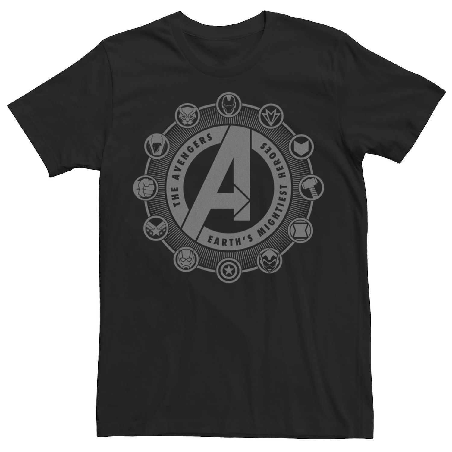 Мужская футболка с изображением Мстителей в форме круга Marvel