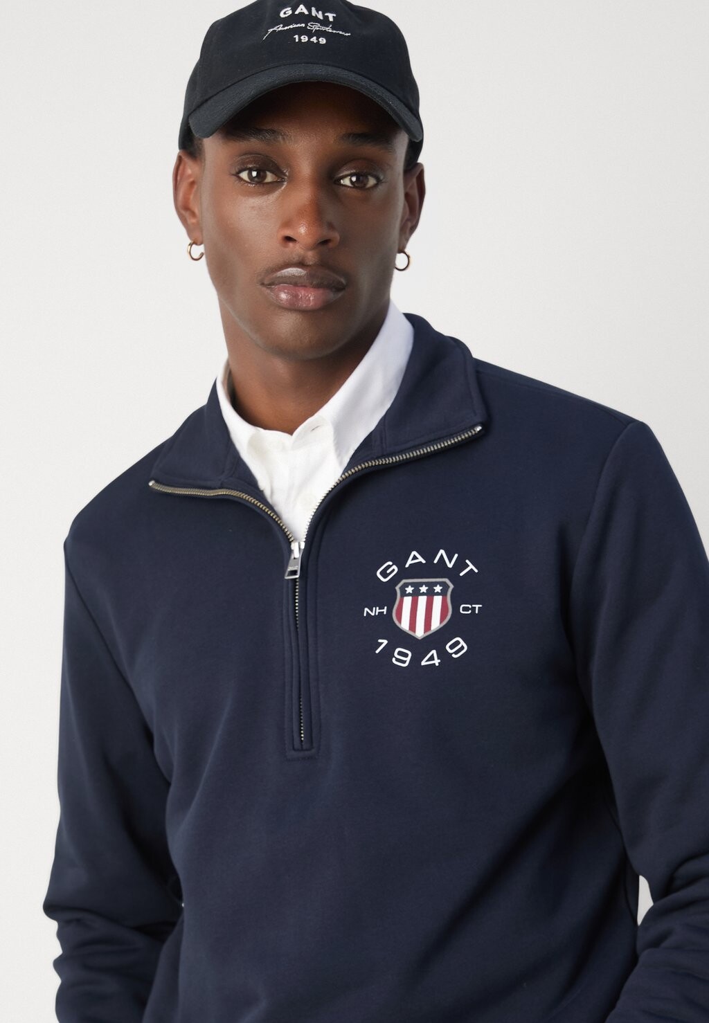 

Толстовка PRINT HALF ZIP GANT, темно-синий