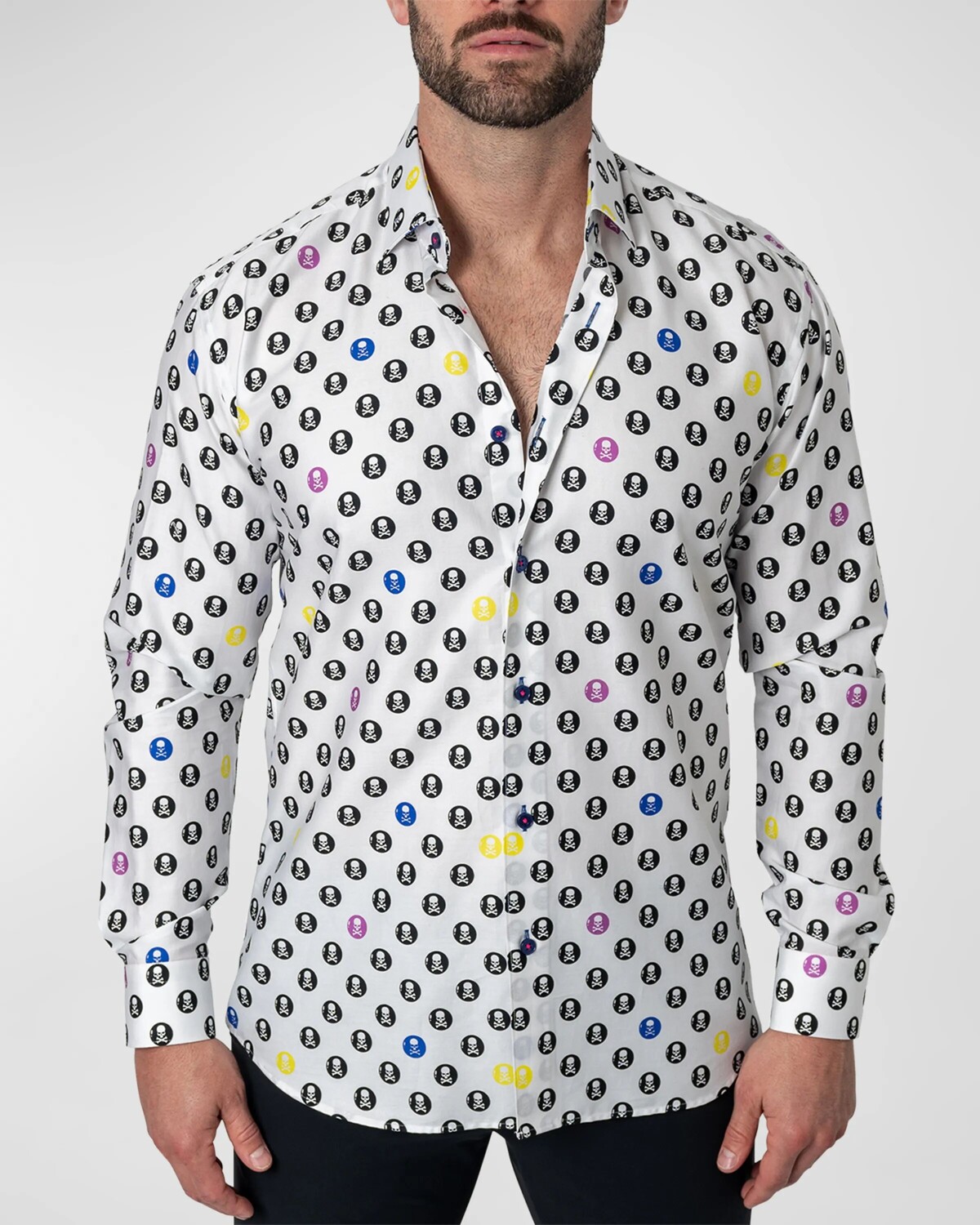 

Мужская спортивная рубашка Fibonacci SkullCircle Maceoo, цвет White