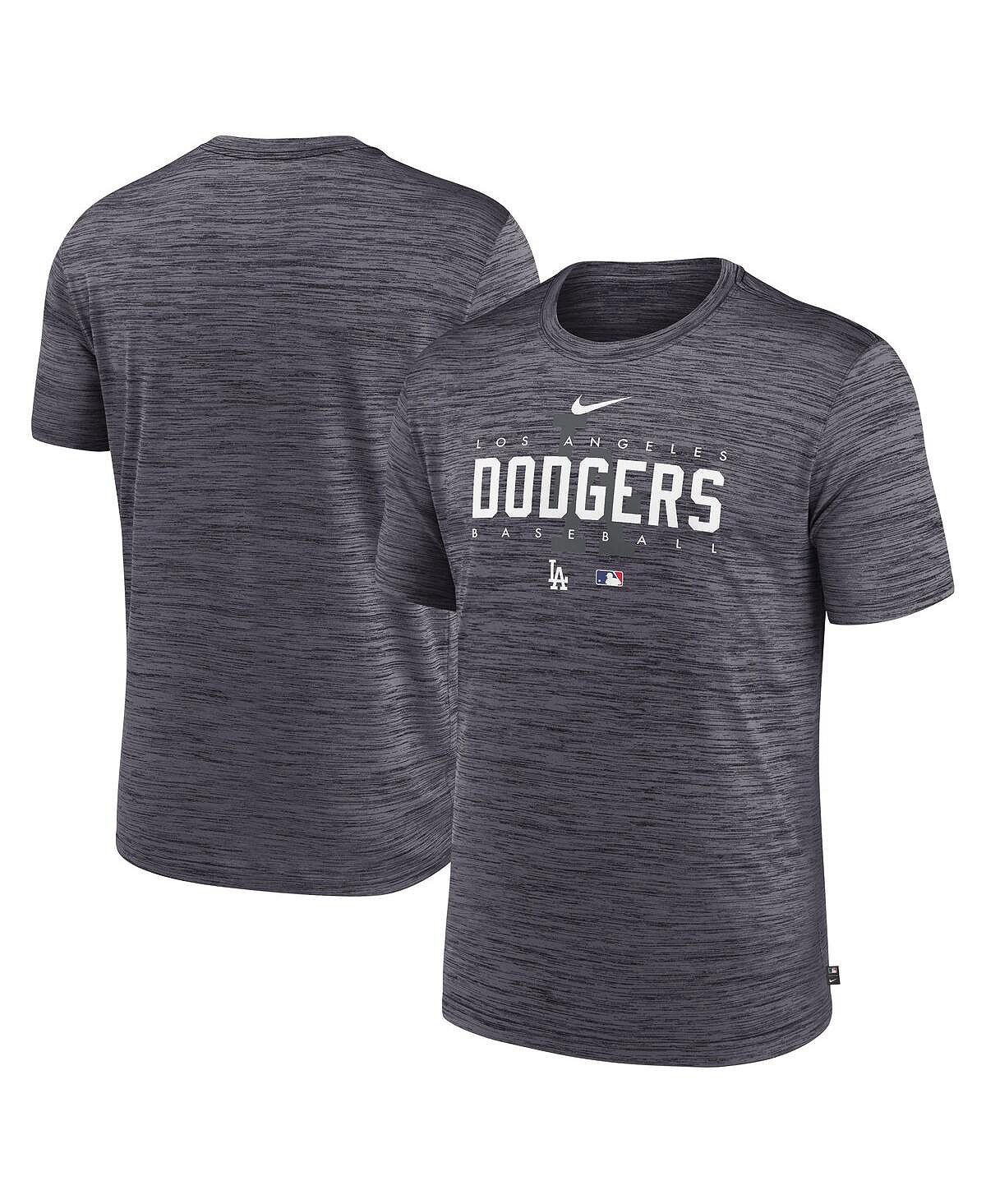 Мужская футболка цвета угольно-серого цвета Los Angeles Dodgers Authentic Collection Velocity Performance Practice Practice Nike