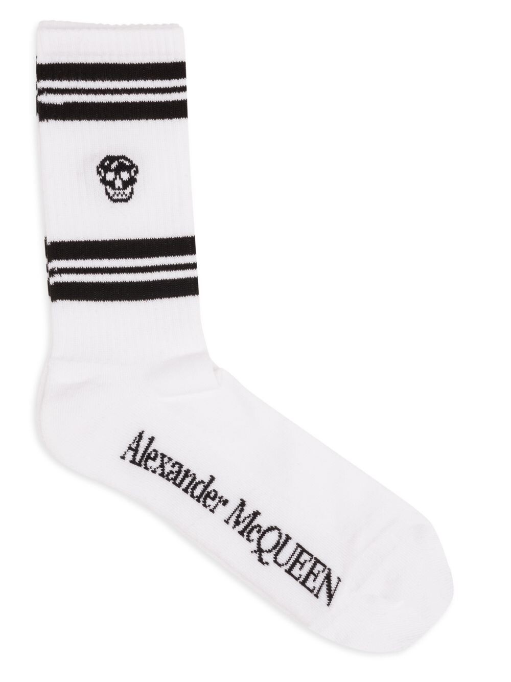 

Полосатые носки с черепами Alexander McQueen, белый