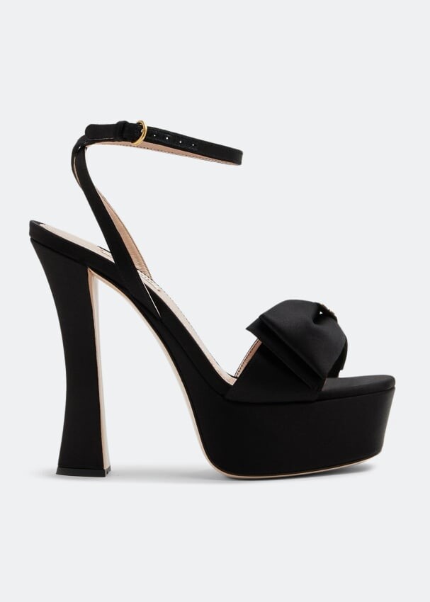 

Сандалии Miu Miu Satin Platform, черный