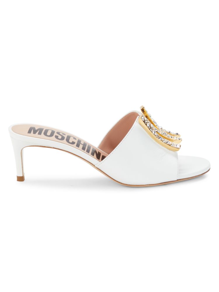 Кожаные сандалии с логотипом Moschino Couture!, белый
