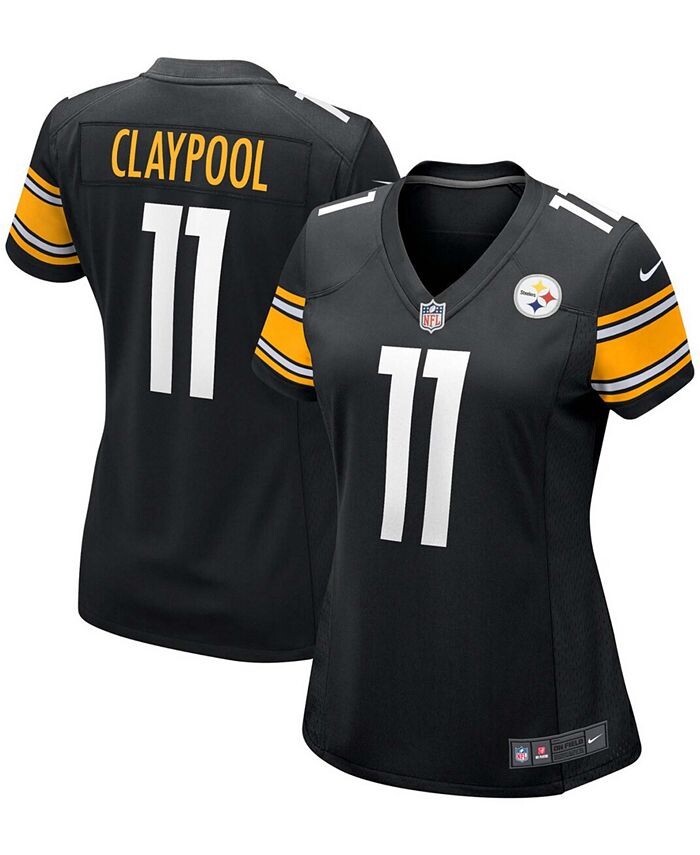 

Женское игровое джерси Chase Claypool Black Pittsburgh Steelers Player Game Nike, черный